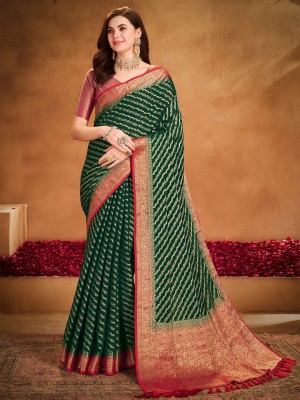 Divastri Woven Kanjivaram Georgette Saree(Green)