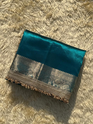 RB Fashion Woven Banarasi Tissue Saree(Blue)