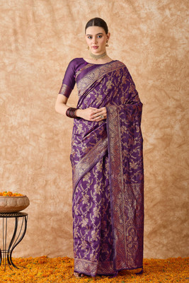manvaa Embellished Bollywood Silk Blend Saree(Multicolor)