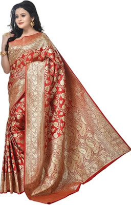 Krishneshwari Self Design Banarasi Pure Silk Saree(Multicolor)