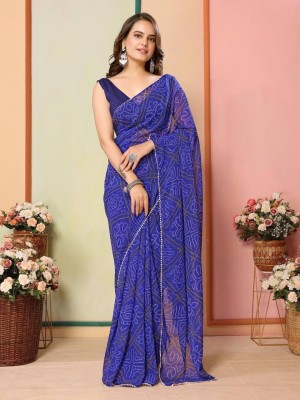 Muskan Collection Self Design Kanjivaram Georgette Saree(Blue)