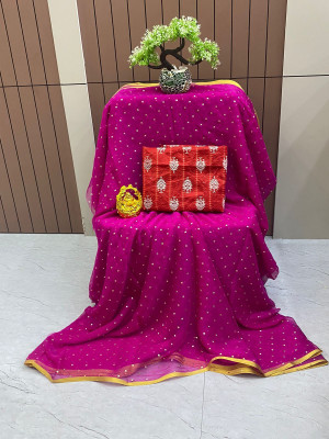 HouseOfCommon Embellished Bollywood Polyester Saree(Purple)