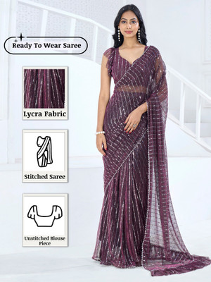 Sareemall Embellished Bollywood Lycra Blend Saree(Magenta)