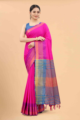 Divastri Solid/Plain Banarasi Art Silk Saree(Pink)