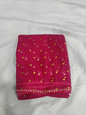 CHITRA FASHION Printed Bollywood Net Saree(Pink)