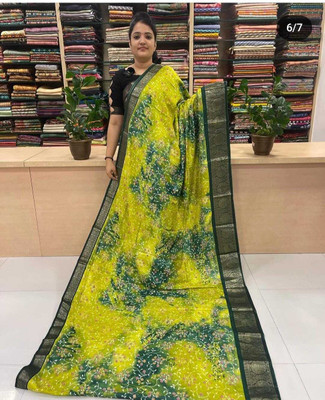 YESHU ENTERPRISE Printed Bollywood Chanderi Saree(Light Green)