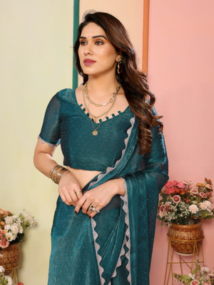 NIRMOHIFASHION Self Design Bollywood Pure Silk Saree(Dark Blue)