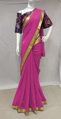 Sareez House Self Design Daily Wear Georgette Saree(Pink)