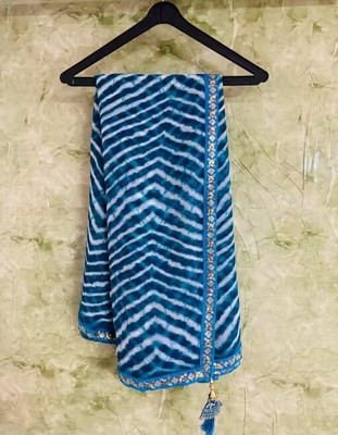 Online Bazaaar Printed Bollywood Georgette Saree(Light Blue)