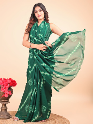 Leelavati Printed Daily Wear Chiffon Saree(Green)