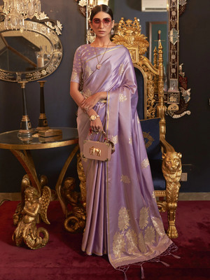 Ratnavati Self Design Bollywood Georgette Saree(Purple)