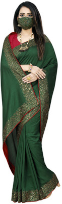 pUNYATHA CREATION Self Design Chanderi Art Silk Saree(Green)