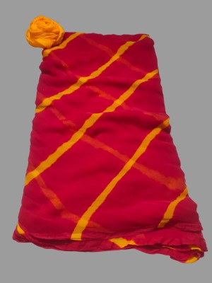 RGF Striped Bollywood Chiffon Saree(Red)