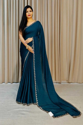 KAKADIYA CREATION Embellished Bollywood Chiffon Saree(Light Blue)