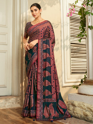 ANOUK Woven Bollywood Georgette Saree(Blue)