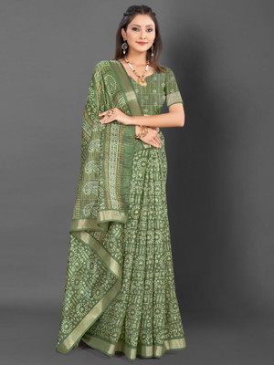 Divastri Printed Bollywood Silk Blend Saree(Light Green)