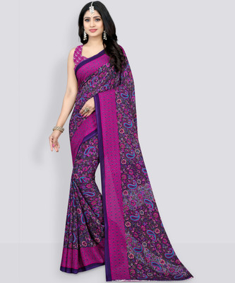 Leelavati Printed Daily Wear Georgette Saree(Purple)