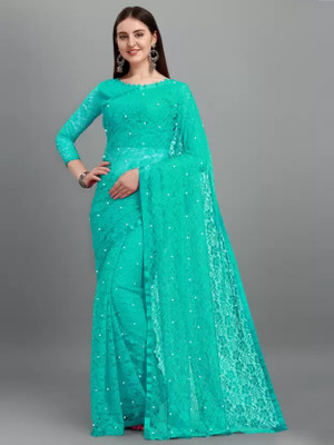 Suali Embellished Bollywood Net Saree(Light Green)
