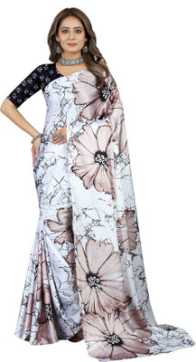 INITHI Digital Print Bollywood Crepe Saree(Multicolor)