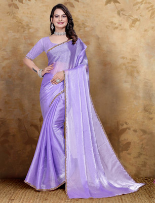 ASHTA Woven Kanjivaram Chiffon, Jimmy choo Saree(Purple)