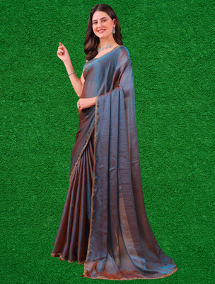 VISHNU Woven Kanjivaram Jimmy choo, Chiffon Saree(Light Blue)