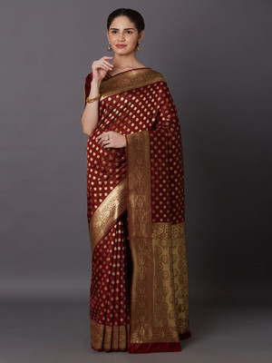 MOTISARIYA FASHION Self Design Bollywood Jacquard Saree(Maroon)