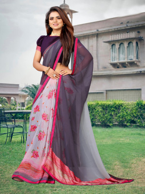 Vastram Enterprise Printed Bollywood Georgette Saree(Grey)