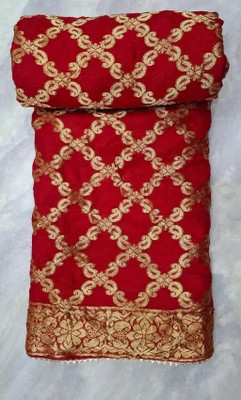 SKFASHION Temple Border Banarasi Art Silk Saree(Red)