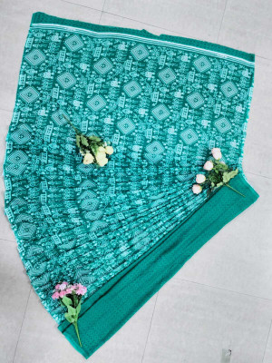 nirmal creation Printed Daily Wear Georgette Saree(Blue)