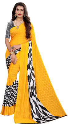 YASHIKA Printed, Digital Print Daily Wear Georgette Saree(Yellow)