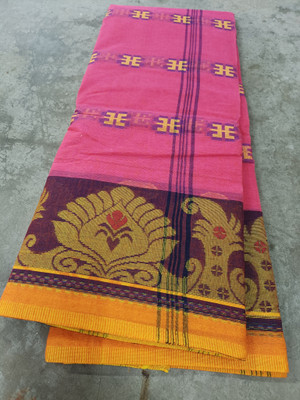 Balorampal Self Design Tant Pure Cotton Saree(Maroon)