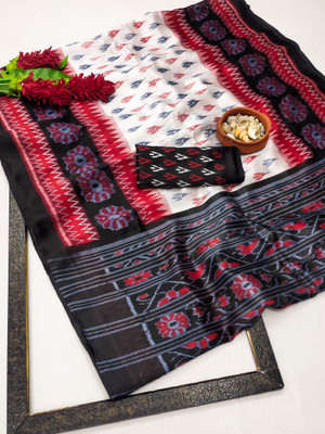 Kanooda Prints Printed Mysore Art Silk Saree(Pack of 2, Black)