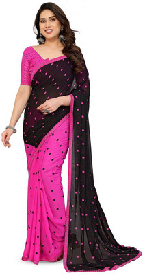 Moda Rapido Printed Bollywood Georgette Saree(Pink)