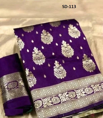 Siddhi Vinayak Knitts Woven Kanjivaram Jacquard Saree(Purple)
