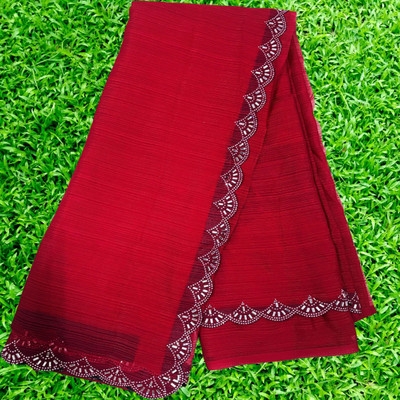 patu plus Self Design Bollywood Georgette Saree(Red)