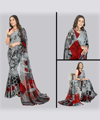 Anand Sarees Geometric Print Daily Wear Georgette Saree(Light Blue)