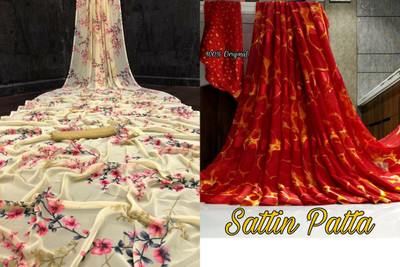 Sitanjali Floral Print Bollywood Georgette Saree(Pack of 2, Yellow)