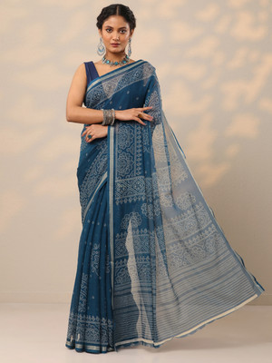 LIBAS Printed Daily Wear Chiffon Saree(Blue)