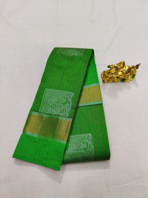 Jainithish Collections Embellished Kota Doria Cotton Silk Saree(Light Green)
