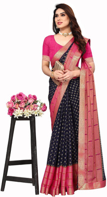 Divastri Printed Bollywood Brasso, Chiffon Saree(Dark Blue)