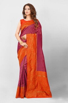 AA AAGIRI Woven Kanjivaram Jacquard Saree(Purple)