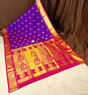 Spewim Woven Paithani Art Silk Saree(Purple)