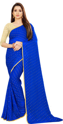 RHEY Printed Bollywood Chiffon Saree(Blue)