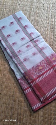 Parbati fashion Self Design Tant Pure Cotton Saree(White)