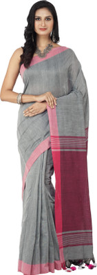 HouseOfCommon Self Design Handloom Cotton Blend Saree(Multicolor)