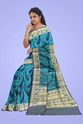 S Kart Printed Daily Wear Pure Silk Saree(Green)