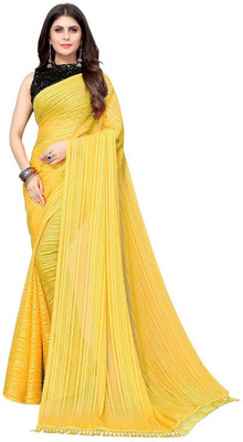RADHA MADHAV Self Design Daily Wear Georgette Saree(Yellow)
