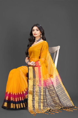 Aarunika SST Woven Bollywood Organza Saree(Yellow)