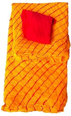 HouseOfCommon Self Design Leheria Chiffon Saree(Multicolor)