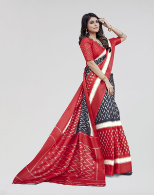 Nirvaan Printed Bollywood Art Silk Saree(Red)